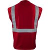 Ironwear Flame-Resistant Safety Vest Class 2 w/ Zipper & Radio Tabs (Red/Large) 1255FR-RZ-RD-LG